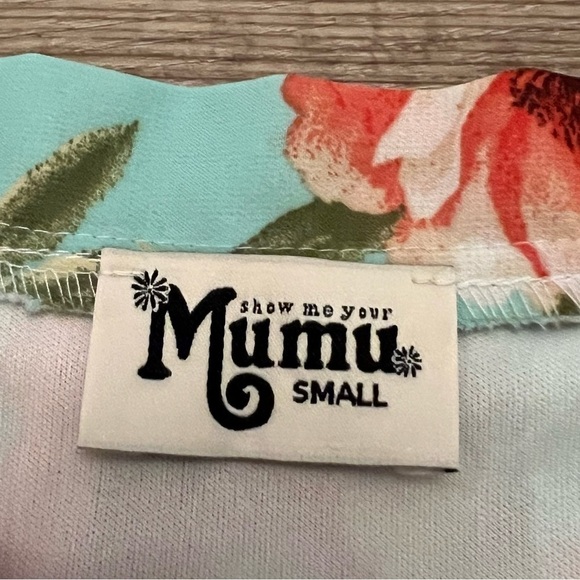 Show Me Your Mumu Skater Mini Skirt Devon Floral Print Blue Pink Lined Size S - Picture 7 of 10